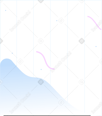 Полосатый фон с голубой горой и розовыми линиями в PNG, SVG