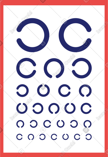 Optometric table for checking visual acuity PNG, SVG