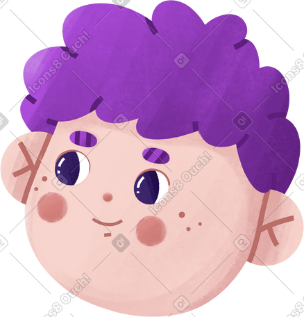 man with purple hair smiles PNG, SVG