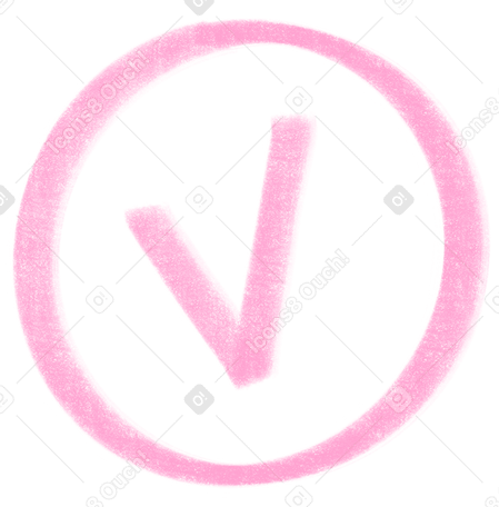 pink checkmark in a circle Illustration in PNG, SVG