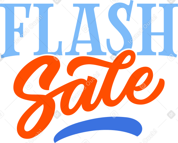 lettering flash sale with underline Illustration in PNG, SVG