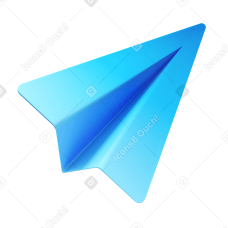 3D paper plane Illustration in PNG, SVG