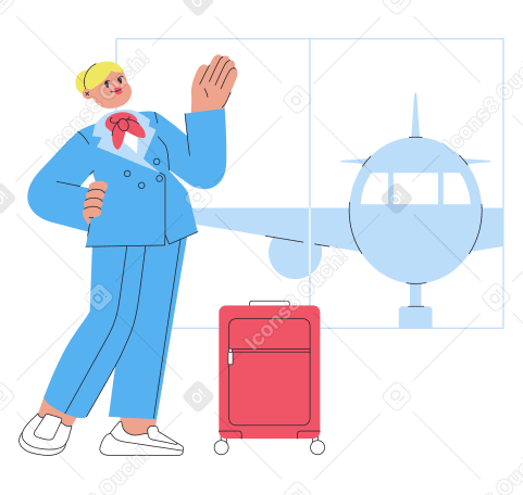 Flight attendant Illustration in PNG, SVG