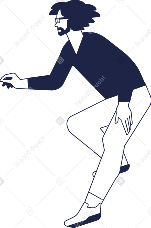 man sitting animated illustration in GIF, Lottie (JSON), AE