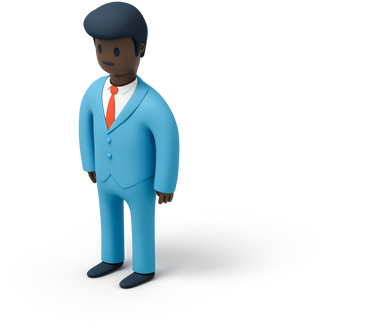Black businessman in blue suit PNG, SVG