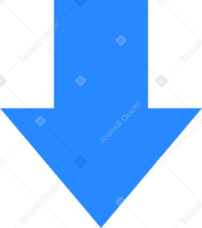 blue down arrow Illustration in PNG, SVG