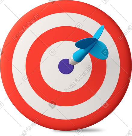 3D target with dart arrow in bullseye PNG, SVG