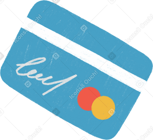 debit blue card Illustration in PNG, SVG