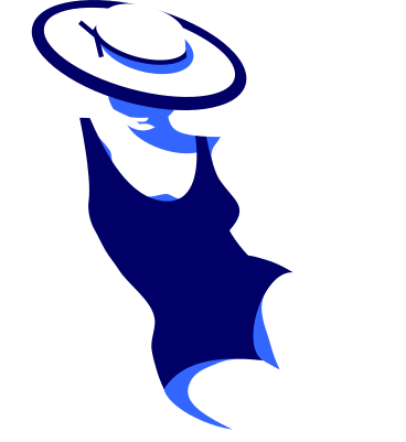 woman in swimsuit and hat PNG, SVG