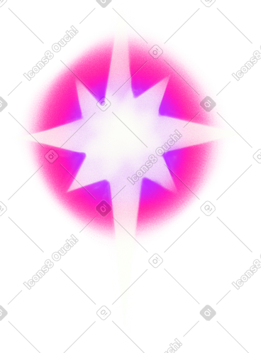 Big white northen star with pink halo PNG, SVG