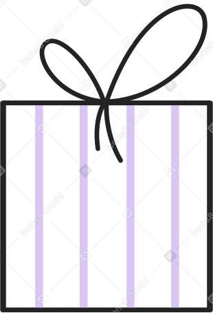Striped gift Illustration in PNG, SVG