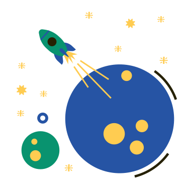 Запуск ракеты с планеты в PNG, SVG