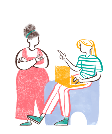 Two women talking to each other PNG, SVG