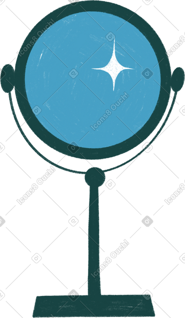 Round mirror on a leg PNG, SVG