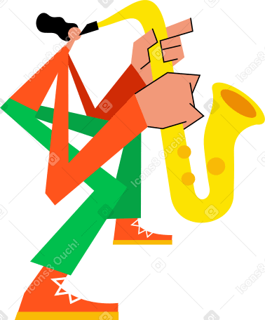 woman with saxophone Illustration in PNG, SVG