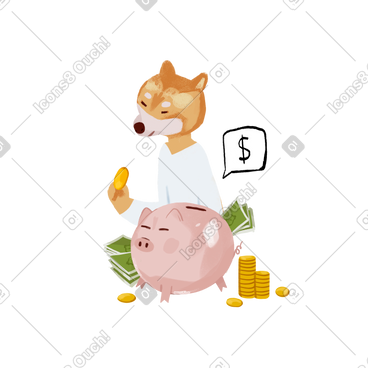 Keeping money in a piggy bank PNG, SVG