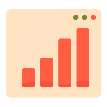 Bar chart in browser window animated illustration in GIF, Lottie (JSON), AE