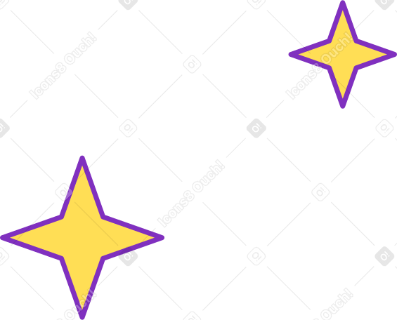 twinkling four pointed stars Illustration in PNG, SVG