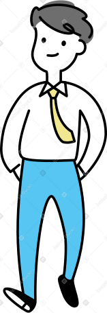 Молодой человек ходит, засунув руки в карманы в PNG, SVG