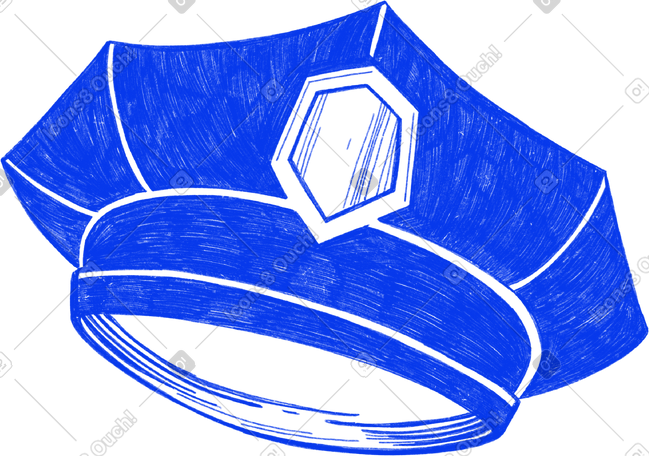 blue police cap PNG, SVG