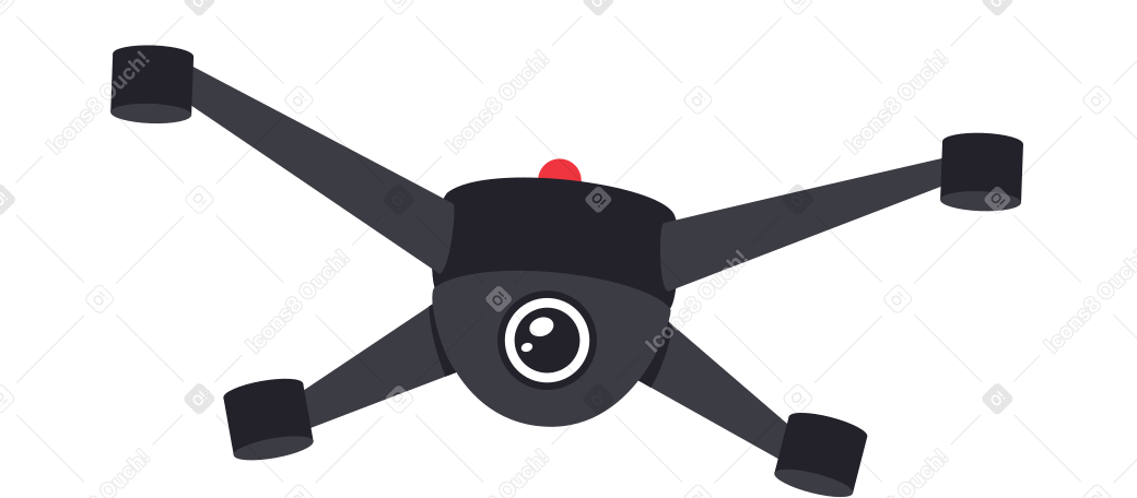 drone quadcopter with camera Illustration in PNG, SVG