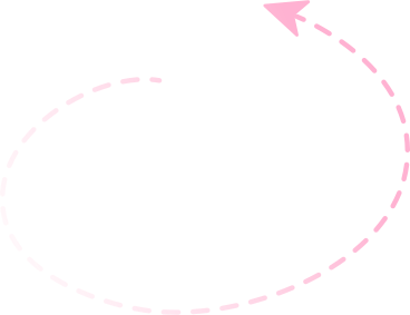 Pink spiral dashed arrow PNG, SVG