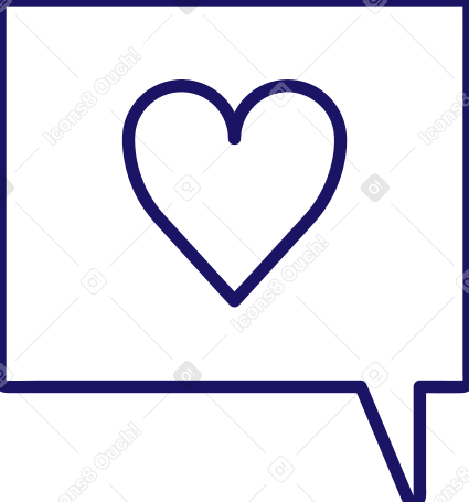 speech bubble with the a heart Illustration in PNG, SVG