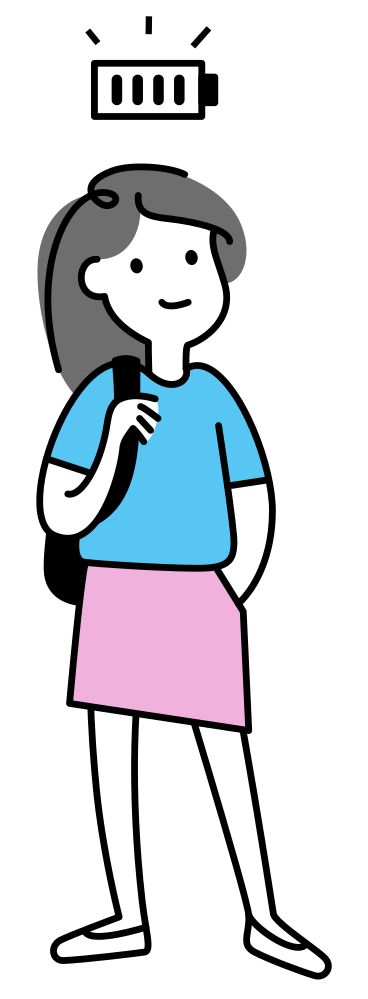Energetic smiling woman with backpack  PNG, SVG