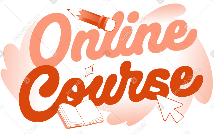 Lettering Online Course with pastel clouds and writing materials text PNG, SVG