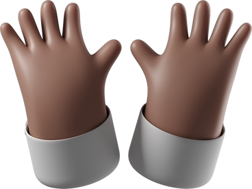 Levantando manos abiertas de piel marrón. PNG, SVG