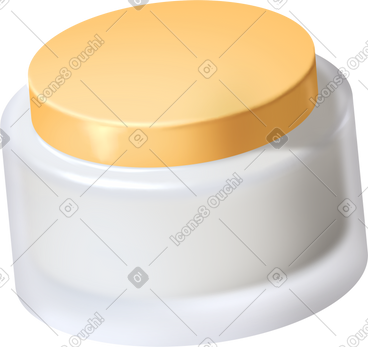 Cream in glass package with yellow lid PNG, SVG