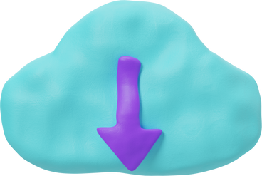 blue download cloud icon PNG, SVG