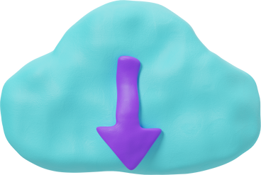 Icono de nube de descarga azul PNG, SVG