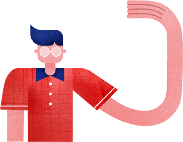 man in a red shirt with blue hair PNG、SVG