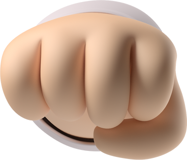 Oncoming fist of a pale skin hand PNG, SVG