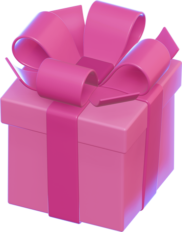 D pink gift PNG, SVG