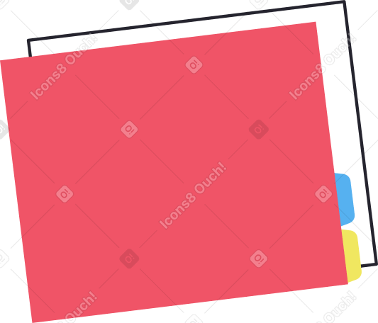 pink folder with documents Illustration in PNG, SVG