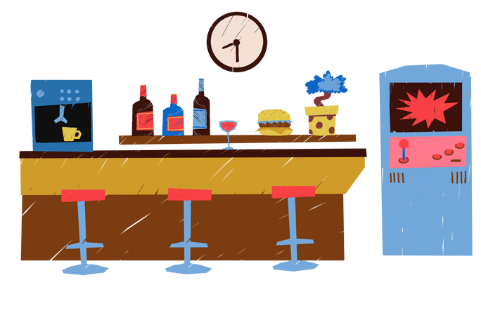 Bar Illustration in PNG, SVG