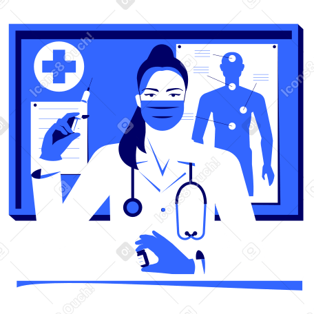 Doctor with syringe about to vaccinate a patient PNG, SVG
