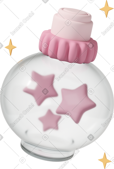 Flask with magic stars PNG, SVG