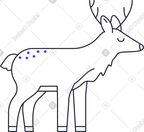 male deer with horns and closed eyes PNG, SVG