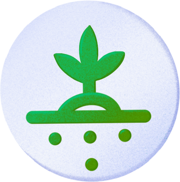 green icon with a plant PNG, SVG