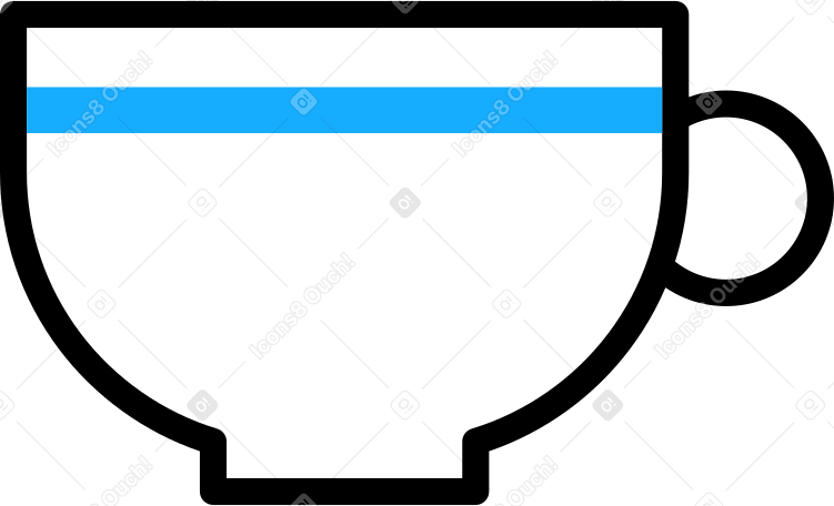 cup with blue stripe Illustration in PNG, SVG
