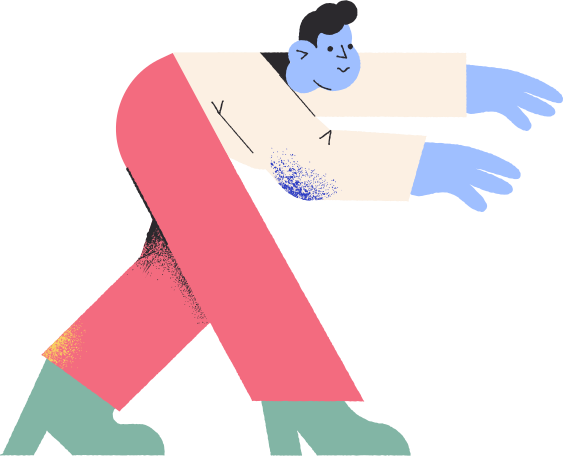 man stretching hands Illustration in PNG, SVG