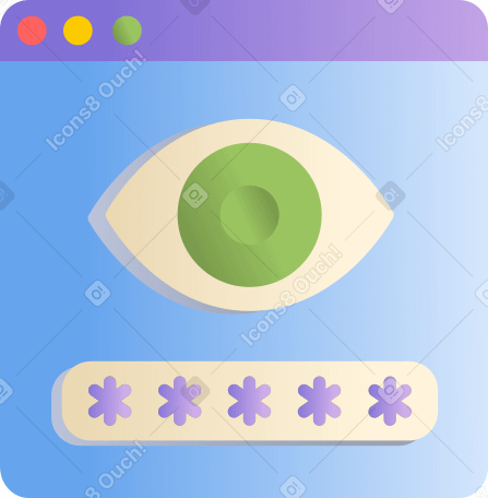 browser window with password Illustration in PNG, SVG