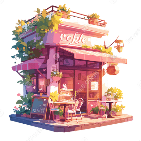 cozy cafe PNG, SVG