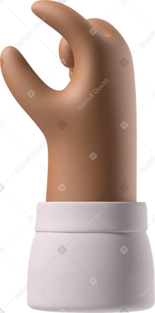 3D Brown skin pinching hand Illustration in PNG, SVG