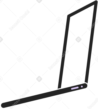 Ordinateur portable noir ouvert PNG, SVG