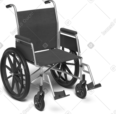 3D wheelchair right view PNG, SVG