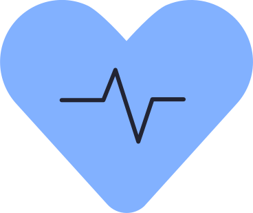 blue heart with pulse PNG, SVG